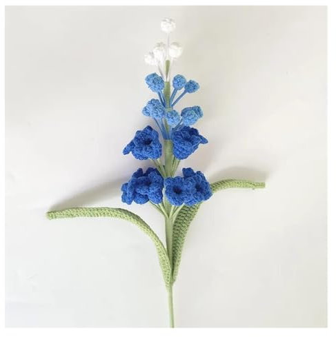 Bouquet di fiori fatti a mano all'uncinetto in lana intrecciata a mano giacinto d'uva bouquet per casa, matrimonio, fiori artificiali decorativi, bouquet intrecciato a mano (sfumato blu scuro F)