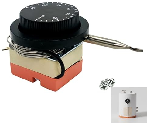 12V Adjustable Electric Fan Thermostat Switch, Radiator Temperature Control Probe, 0～120℃ Heating/Cooling TS-120SR Universal Capillary Thermostat, Cooling Mechanical Radiator Engine Fan Control Switch