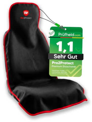 Pro2Protect® NEOPREN [2X Test SEHR GUT] Autositzschoner Vordersitze | WASSERDICHT | Autositzbezüge Sitzauflage Sitzbezüge Schonbezug Nicht Seitenairbagfähig Sitzschoner Auto Zubehör Innenraum Gadgets