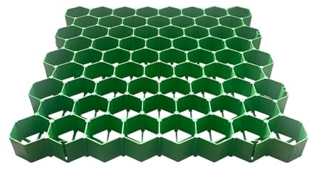 Griglia in plastica per vialetti, vialetti e piste, giardino, paesaggistica, parcheggi (verde, 1 m², 7 cm, 16 pezzi)