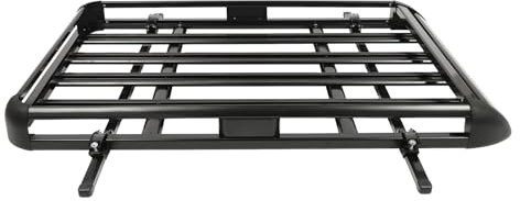 DunleyMin Dachgepäckträger Universal Dachkorb Auto Dachkorb Korb Aluminium Universal Dachgepäckträger Korb Gepäckkorb Dachträger, Schwarz