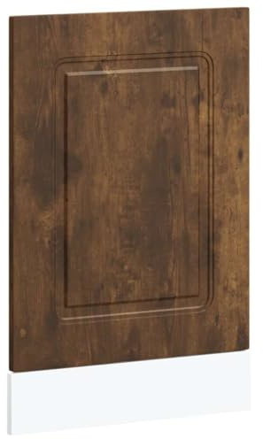Foknhdi Geschirrspülerblende Kalmar Räuchereiche 45 x 1,5 x 67 cm Holzwerkstoff robuste Front für 45 cm Geschirrspüler Modernes Design leicht reinigen Küche Sideboard Spülmaschinenabdeckung