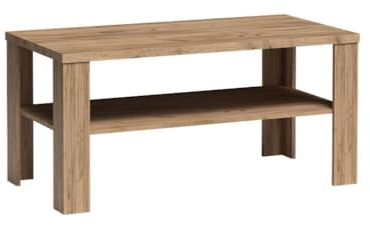 Masseno Couchtisch DESIO, Eichefarben, 120x60x59cm, Modern Wohnzimmertisch für Couch, rechteckig Beistelltisch, Laminierte Spanplatte