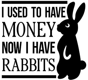 I Used to Have Money. Now I Have Rabbits: Rabbit Gift for People Who Love Their Pet Bunny - Funny Saying on Black and White Cover Design for Rabbit Lovers - Blank Lined Journal or Notebook