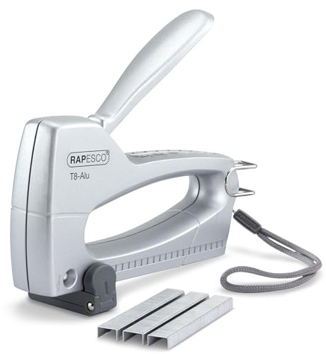 Rapesco 0958 T8-Alu Staple Tacker with 300 13 / 6mm Staples, Grey