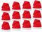 Alsino 12 Stück Weihnachtsmützen Warmer Fellrand Plüsch Nikolausmützen Weihnachtsmütze Weihnachten Nikolausmütze Nikolaus Weihnachtsmann rot mit Bommel 32