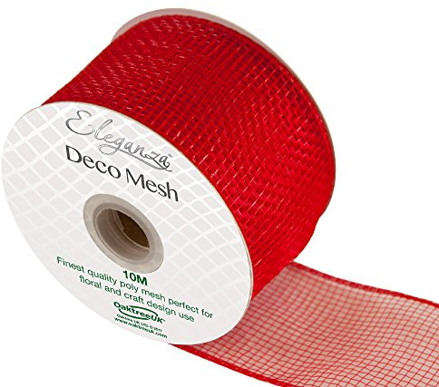 Eleganza Deco Mesh 63mm x 10m Red No.16