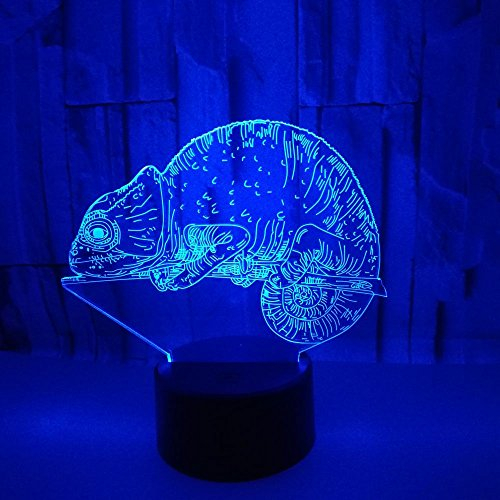 HPBN8 Ltd 3D Chamäleon Optical Illusions LED Lampen Tolle 7 Farbwechsel Berühren Tabelle Schreibtisch-Nacht Licht Mit USB-Kabel für Kinder Schlafzimmer Geburtstagsgeschenke Geschenk