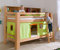 Froschkönig24 Etagenbett JAN Kinderbett Spielbett Bett mit Bücherregal Buche Grün/Orange, Matratzen Oben/unten:mit 2X Matratze