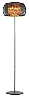 meineWunschleuchte Stehleuchte mit Chrom verspiegeltem Glasschirm & Kristall, Höhe 158cm