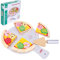 Lelin 4 Slice Wooden Pizza with Toppings Toy for Kids – Homemade Pizza Fast Food Pretend Role Play Food with Serving Tray & Spatula