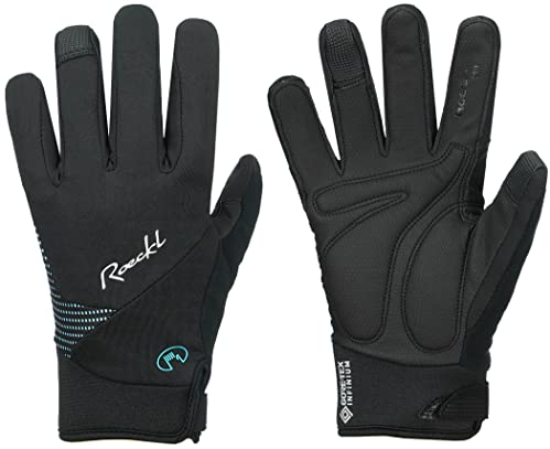 Roeckl Wolga Damen Winter Fahrrad Handschuhe schwarz/türkis 2022: Größe: 6.5