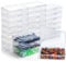 BELLE VOUS Aufbewahrungsboxen Klein mit Schnappdeckel Klare Plastikbox mit Deckel Set (24 Stk) - L11 x B8,5 x H2,8 cm - Mini Aufbewahrungsbox für Pillen, Perlen, Schmuck, Bastelartikel & Kleinteile