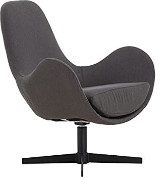 SalesFever Hilja Lounge Sessel mit Armlehne zum Relaxen, Textil, Metall, Dunkelgrau, Sitztiefe, Sitzhöhe 45 cm, Sitzbreite 54 cm, Höhe der Rückenlehne: ca. 57 cm