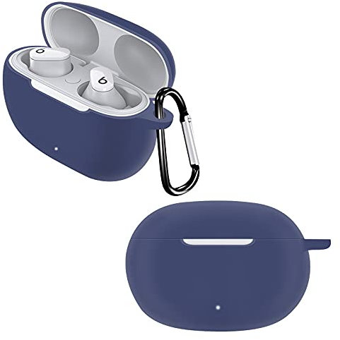 Derhom Custodia in Silicone Compatibile per i Nuovi Auricolari Beats Studio Buds [Supporta La Ricarica Wireless] (Blu)