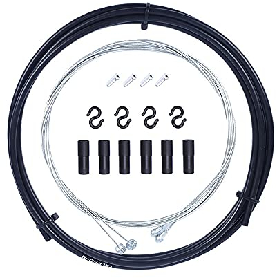 Mesee Fahrrad Bremszug set, Mountain Fahrrad Bremse Kabel, Fahrrad Bremskabel, Universal Road Bike Bremsen Kabel Fahrradteile mit Bremskabel Endkappe Endhülsen für Rennrad MTB Citybik Mountainbike