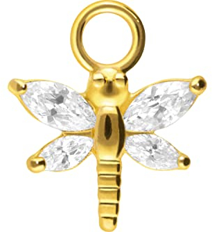 PIERCINGLINE Chirurgenstahl Anhänger für Clicker Ringe & Kreolen | LIBELLE | Piercing Ohr Helix | Farbauswahl