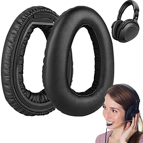 Lsydgn 1 Paar 65 Mm Protein Leder Ohrpolster PXC 550 MB 660 Ohrpolster Kompatibel Ersatz Kopf Montiert Memory Schaumstoff Ohrpolstern für Kopfhörer Ersatzkissen (Schwarz)