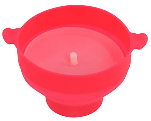 Microwave Popcorn Maker, Collapsible Silicone Microwave Hot Air Popcorn Popper Bowl with Lid and Handles, Dishwasher Safe(Rose red)