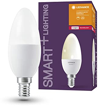 LEDVANCE Smart+ LED, ZigBee Lampe mit E14 Sockel, warmweiß, dimmbar, Direkt kompatibel mit Echo Plus und Echo Show (2. Gen.), , 4er Pack, Weiß