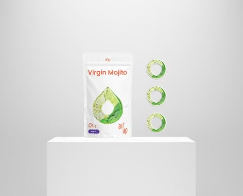 Air Up - Botella de agua de 650 ml con sabor, con cápsulas, botella de agua Air Up del Reino Unido, botella de agua con sabor a fruta de 650 ml (cápsulas de albahaca y limón, solo 3 cápsulas)
