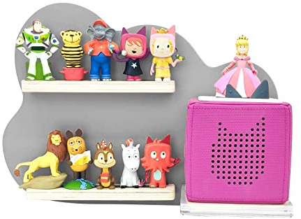 Chedin Magnetisches Wandregal lagerregal für Toniebox, Toniebox Regal mit Platz für 10 Tonie Hörfiguren, Dekorieren Sie das Kinderzimmer für Kinder zum Spielen und Sammeln Shelf (W - Grau)