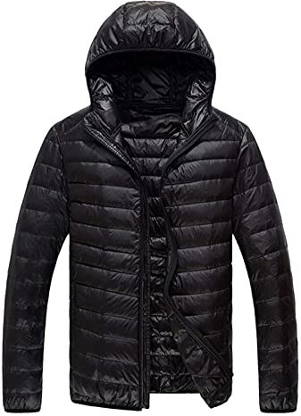 Daunenmantel Herren Lang Winter, Hooded Outdoor Einfarbig Warm Mantel Jacke Winddichte Gefüttert Dicke Wasserabweisend Kleidung Arbeitsanzug Tolle Winter Praktischen Classics Coat Winterjacke