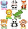 8 Pezzi Palloncini Animali con Base, XXL Animali della Foresta Ballons, Palloncini Grandi Panda Leone, Gigante Scimmia Coccodrillo Palloncini per Feste di Compleanno Bambini Cerimonia Nuziale