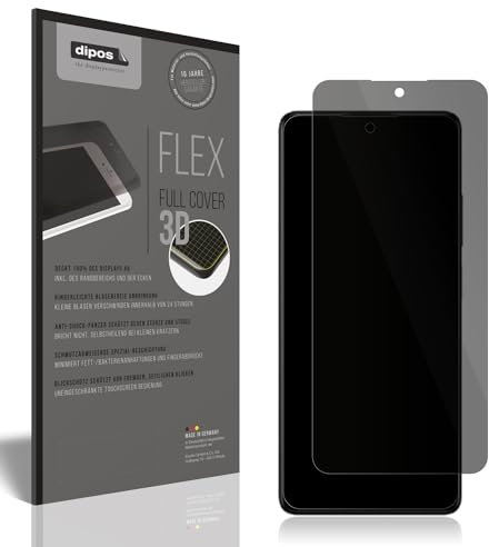 dipos Flex 1x Protector de Pantalla de privacidad Mate Compatible con Xiaomi Redmi Note 12 5G, Compatible con Huellas Dactilares, Filtro Antiespía 2 vías