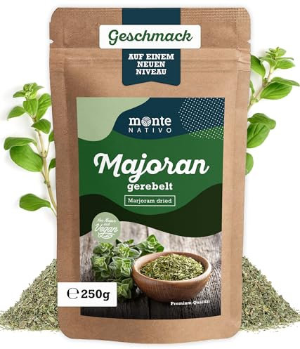 Mejorana gerebelt Monte Nativo (250 g) – Mejorana seca suave y aromática ideal para cocinar y condimentar – hierbas y especias de Monte Nativo