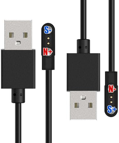 Hugfads 2 Stück Universal Smartwatch Ladekabel Magnetisch, Magnetisches 2-Pin USB-Kabel, Smart Watch Magnetisches Ladekabel, Smart Watch Ladegerät USB-Ladekabel (Modelle A & B, 2,84mm)