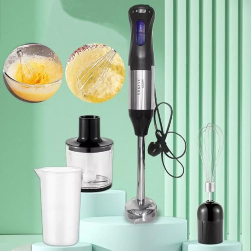 4 in 1 Hand Blender Food Mixer Stick Set Processor Electric Whisk Chopper Fruit,Immersion Blender Food Processor