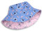 Disney Sombrero de Cubo Reversible para niñas Lilo y Stitch | Diseño de Puntada Azul y ángel Rosa | Sombreros Casuales de protección Solar | Accesorios de Tela Suave para niños