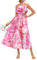 GRACE KARIN Robe longue décontractée à épaules dénudées pour femme - Sans bretelles - Dos nu - Volants - Pour l'été et le mariage, rose, XXL