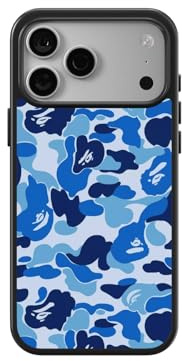 Cliffora Camo Liquid Silicone Case for iPhone 17 16 15 14 13 12 11 Pro Max Plus, Streetwear Bape Print Cover with 2 Screen Protectors, Shockproof Matte Black