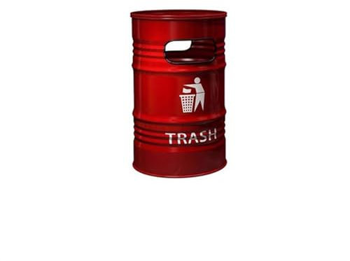 Dh2yjnbf3 recycling bins 240L Bin Large Capacity Outdoor Industrial Style Iron Commercial Large Petrol Can Creative Large outdoor bin(Red)