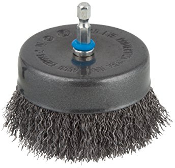 wolfcraft Steel Wire Cup Brush for Drill, Ø 80mm with Hexagon Shank - 2109000 - Ideal for Metal and Wood Cleaning, Efficient Rust Removal Tool