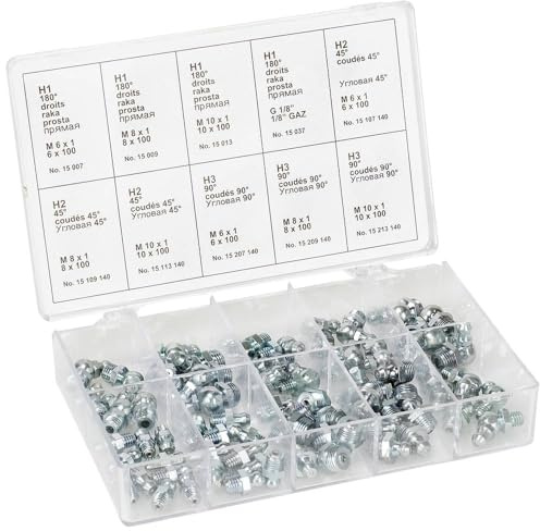 Pressol schmiergeräte GmbH 16092 assortiment de graisseurs 70 pièces m6/8/10 dans une boîte Pressol
