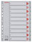 Esselte Register für A4, Deckblatt aus Karton und 10 Trennblätter aus Kunststoff, Taben mit Zahlenaufdruck 1-10, Überbreite, Grau, 100105