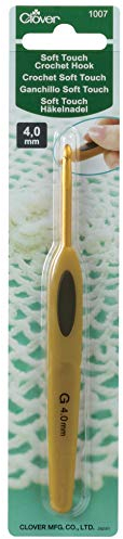 Clover Soft Touch Deluxe Häkelnadel, 4,00 mm, Stahl, goldfarben