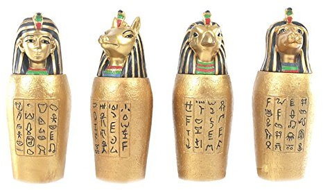 Puckator Ägyptisches Kanope Gefäß aus Gold - Keramik, Zylindrisch, Höhe 12 cm