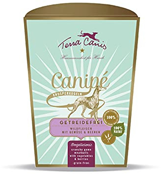 Terra Canis Wild, Canipé Getreidefrei Knusperkugeln, 200g | 100% Lebensmittelqualität aller Rohstoffe, knusprige Snackkugeln, ideal als Zwischenmahlzeit oder Belohnung, getreidefrei