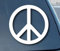 Aufkleber Autoaufkleber JDM Die Hart - Peace Symbol Car Window Vinyl Auto Laptop Tuning Sticker Heckscheibe LKW Boot 76mm Wide weiß 76mm