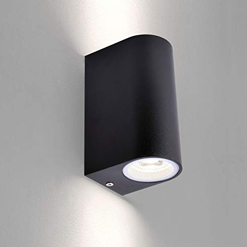 Schwarze Außenwandleuchte Aussenleuchte 2xGU10 Außenlampe Wandlampe Aussenlampe 1267B1