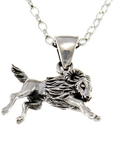 Alexander Castle Sterling Silver Aries (The Ram) Zodiac Star Sign Pendant Necklace & 18 Chain