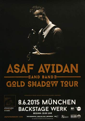 Asaf Avidan - Gold Shadow, München 2015 » Konzertplakat/Premium Poster | Live Konzert Veranstaltung | DIN A1 «