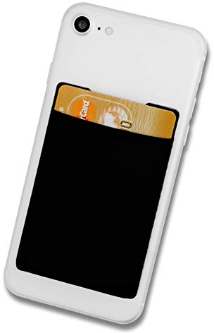 Cardsock - Wiederverwendbarer Handy Kartenhalter, Kartenfach, Kartenetui - Smartphone Wallet für Kreditkarten & Bargeld in schwarz