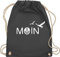 Shirtracer Turnbeutel Rucksack - Sprüche Statement - Moin Moin Hamburg Maritime Nordsee Geschenk - Unisize - Dunkelgrau - beutel seemann mit aufschrift boot stoffrucksack maritimer statements möwe