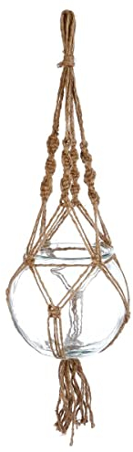 Atmosphera - Cache pot - verre et corde - transparent - H16 cm