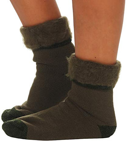 Cleostyle Collection Thermo Herren Damen Socken, extra warme Winterstrümpfe -25°C / 23 (39-42, Grün/Tarn)